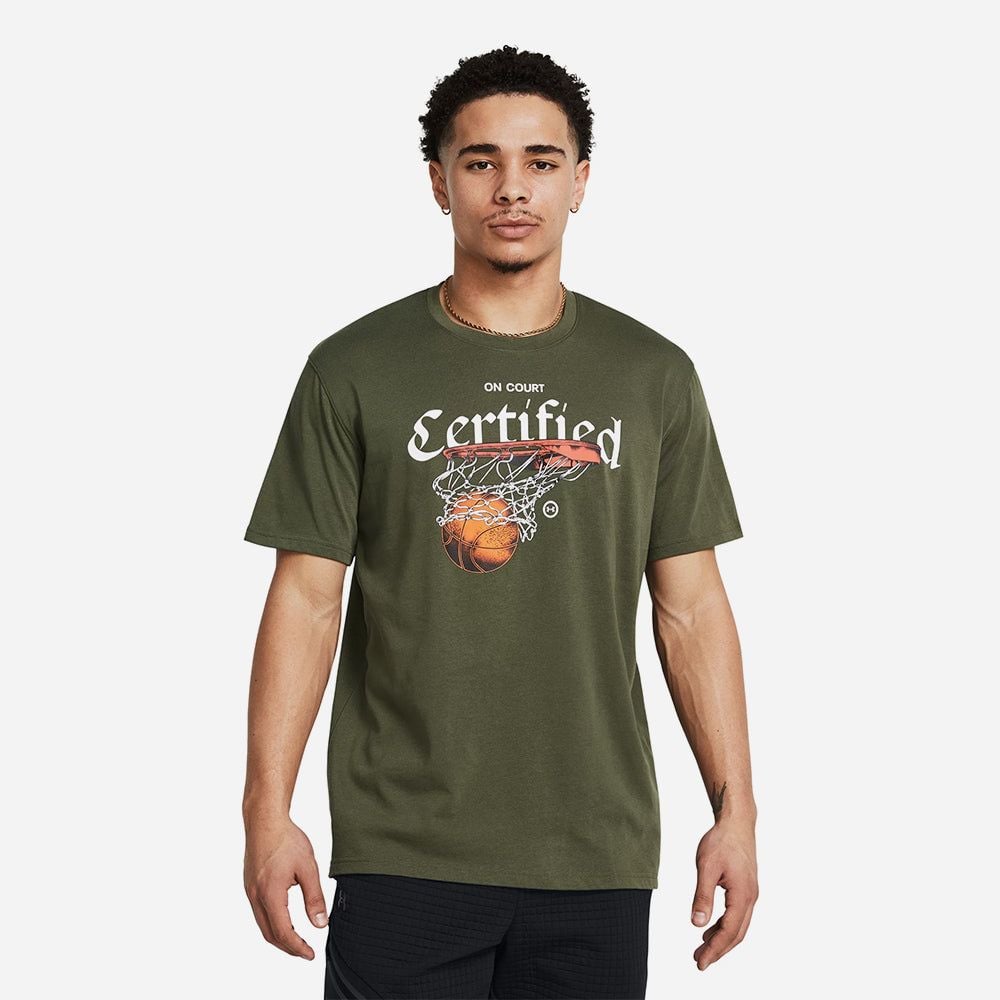 Under Armour - Áo thun tay ngắn nam Hoops Certified Basketball Tee
