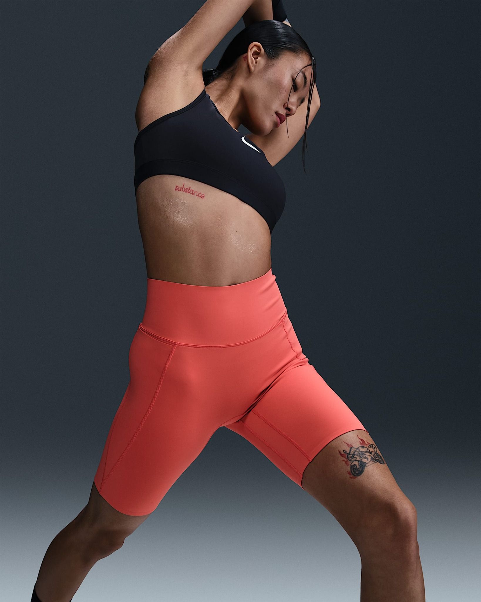 Nike - Quần ngắn thể thao Nữ Universa Women's Medium-Support High-Waisted Biker Shorts with Pockets