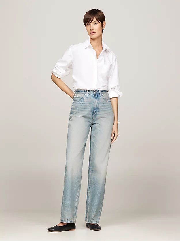 Tommy Hilfiger - Quần jeans ống đứng nữ High Rise Relaxed Straight Leg Jeans