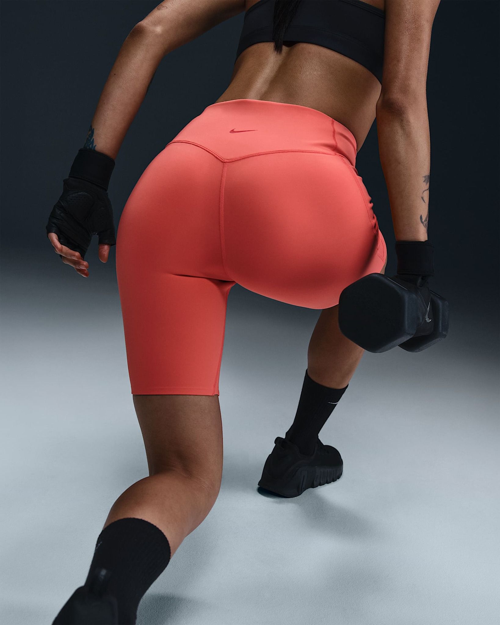 Nike - Quần ngắn thể thao Nữ Universa Women's Medium-Support High-Waisted Biker Shorts with Pockets
