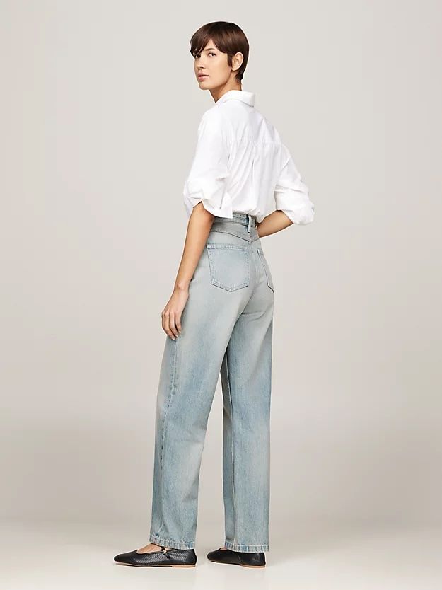 Tommy Hilfiger - Quần jeans ống đứng nữ High Rise Relaxed Straight Leg Jeans