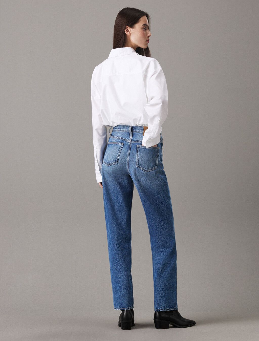 Calvin Klein - Áo sơ mi tay dài CK nữ Relaxed Oxford Cotton Shirt