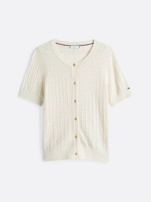 Tommy Hilfiger - Áo khoác len tay ngắn nữ Wool Blend Short Sleeve Cardigan