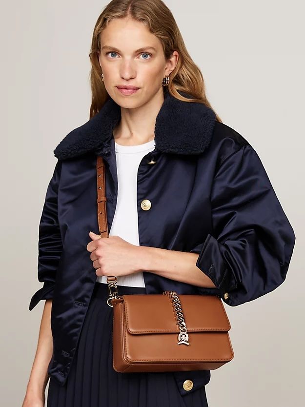 Tommy Hilfiger - Túi xách nữ Braided Chain Leather Crossover Bag