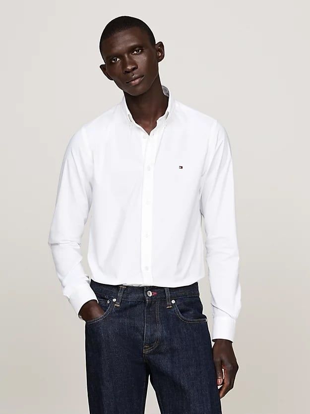 Tommy Hilfiger - Áo sơ mi tay dài nam Button-Down Collar Slim Fit Poplin Shirt