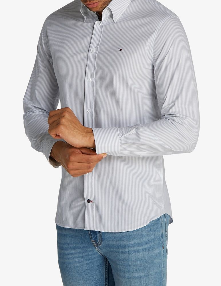 Tommy Hilfiger - Áo sơ mi tay dài nam Classic Stretch poplin stripe shirt