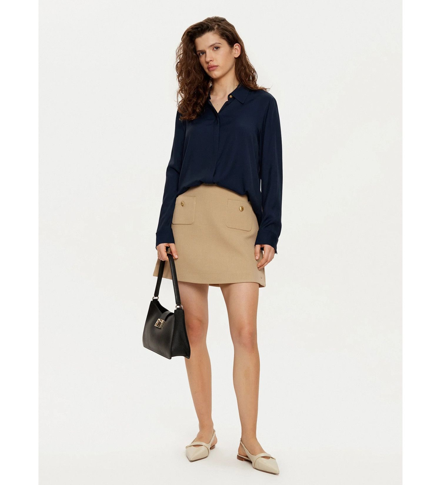 Tommy Hilfiger - Áo sơ mi tay dài nữ Concealed Placket Relaxed Shirt
