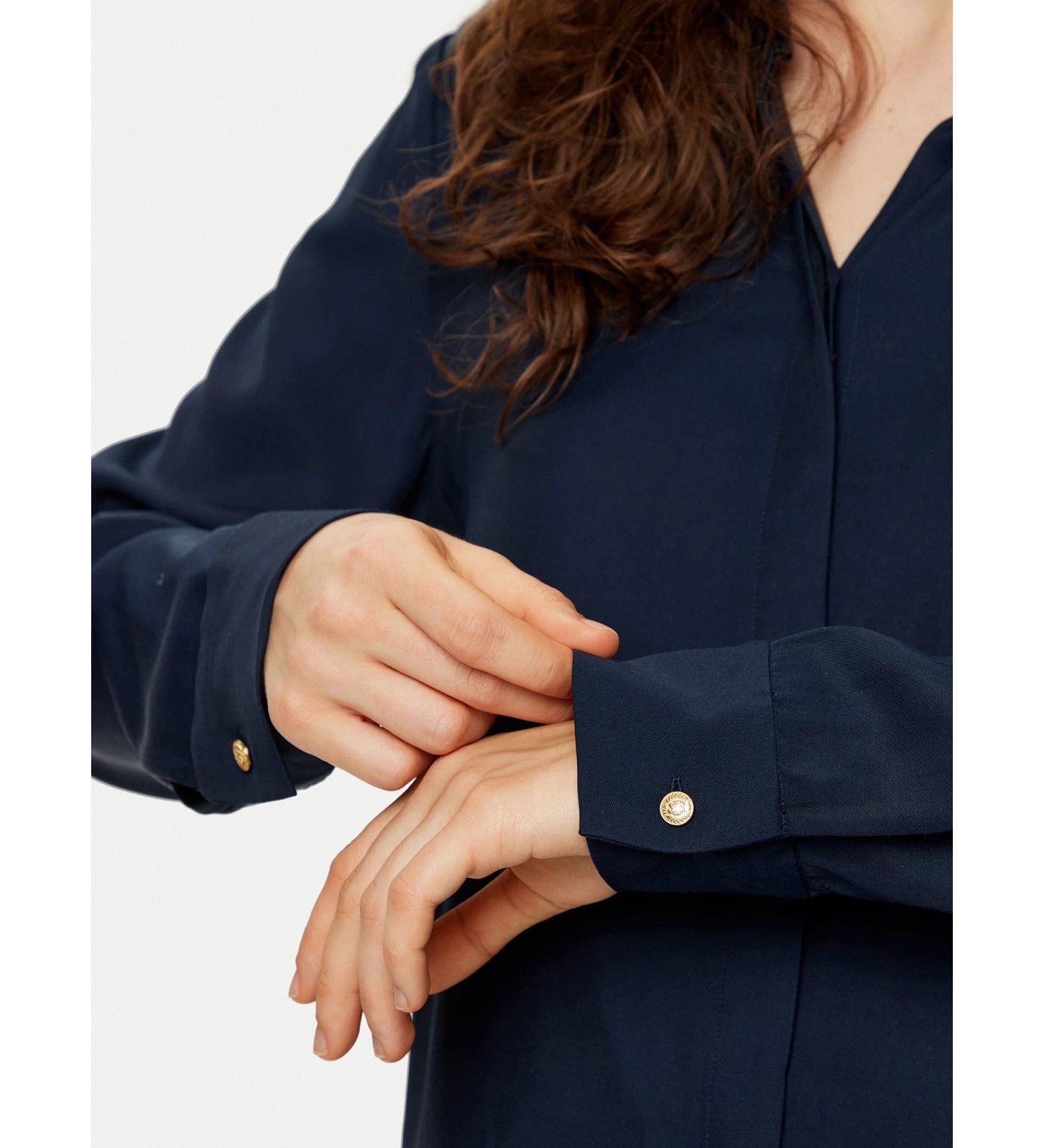 Tommy Hilfiger - Áo sơ mi tay dài nữ Concealed Placket Relaxed Shirt