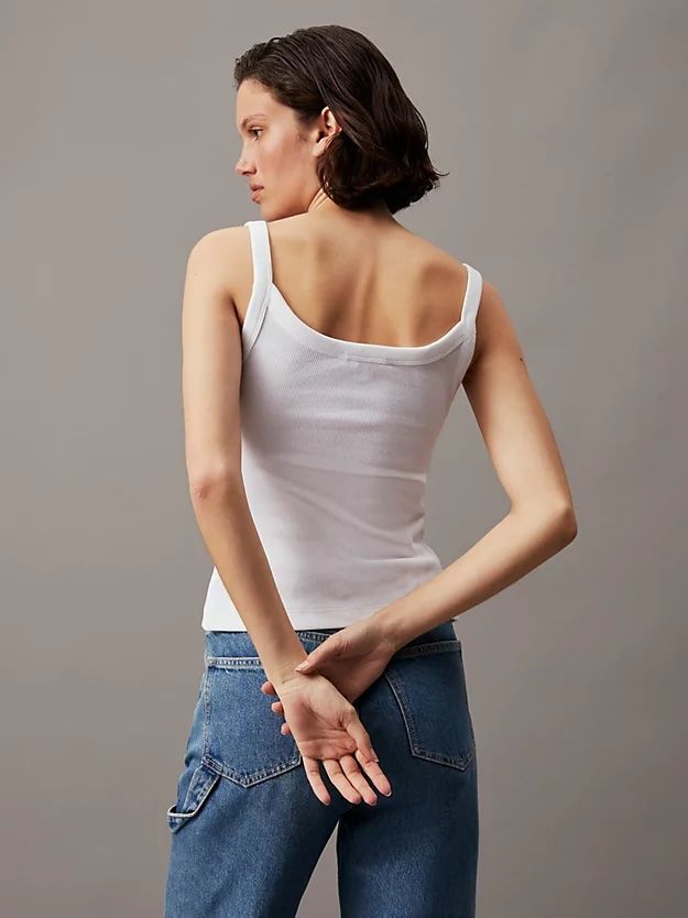 Calvin Klein - Áo ba lỗ CK nữ Ribbed Cotton Tank Top