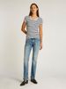 Tommy Hilfiger - Áo thun tay ngắn nữ Slim Button Rib Tee
