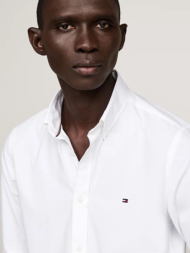 Tommy Hilfiger - Áo sơ mi tay dài nam Button-Down Collar Slim Fit Poplin Shirt
