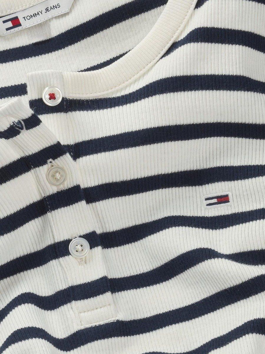 Tommy Hilfiger - Áo thun tay ngắn nữ Slim Button Rib Tee