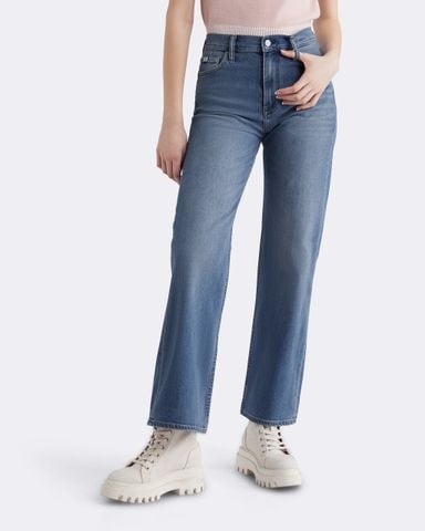 Calvin Klein - Quần jeans nữ 37.5 High Rise Wide Leg Jeans