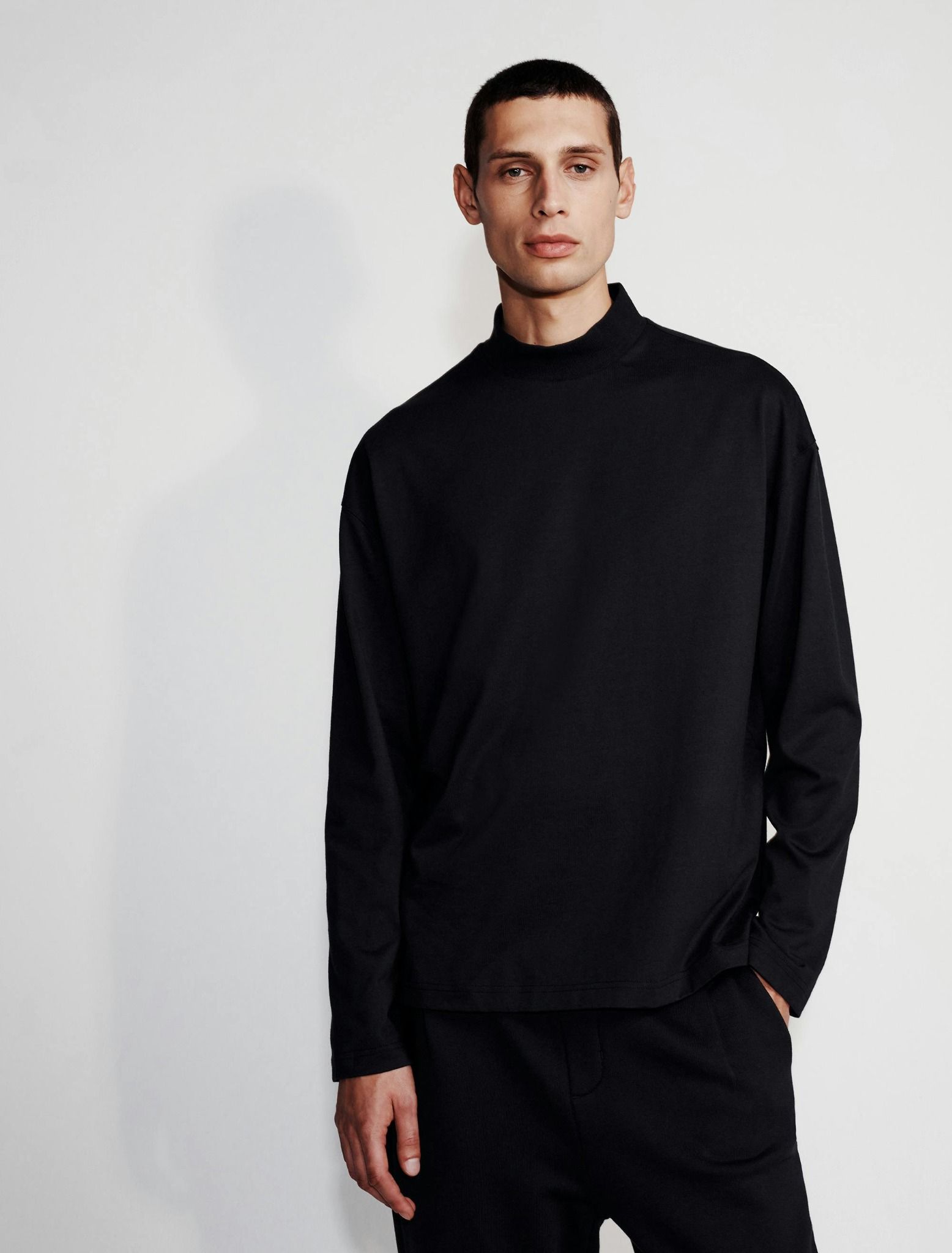Calvin Klein - Áo tay dài CK nam Heavy Cotton Mockneck Tee