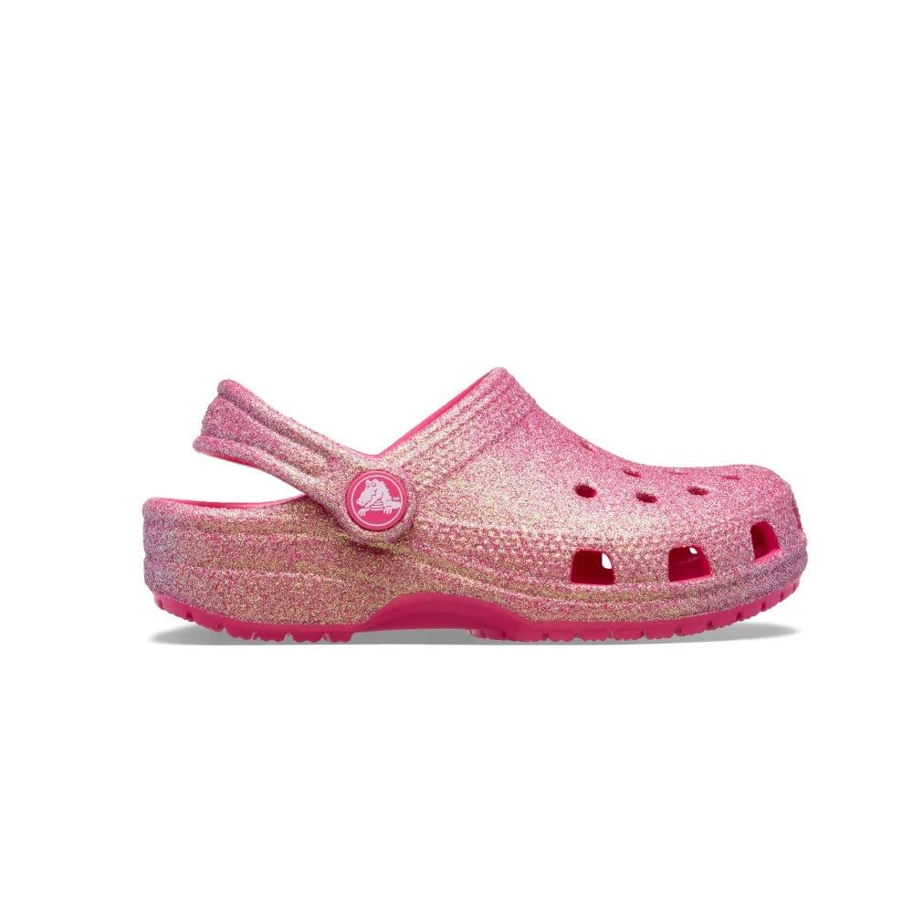 Crocs - Xăng đan trẻ em Classic Iridescent Glitter Lifestyle Sandals