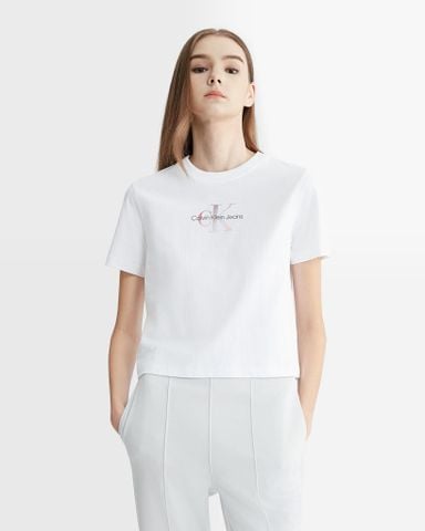 Calvin Klein - Áo tay ngắn nữ Diffused Monologo Tee