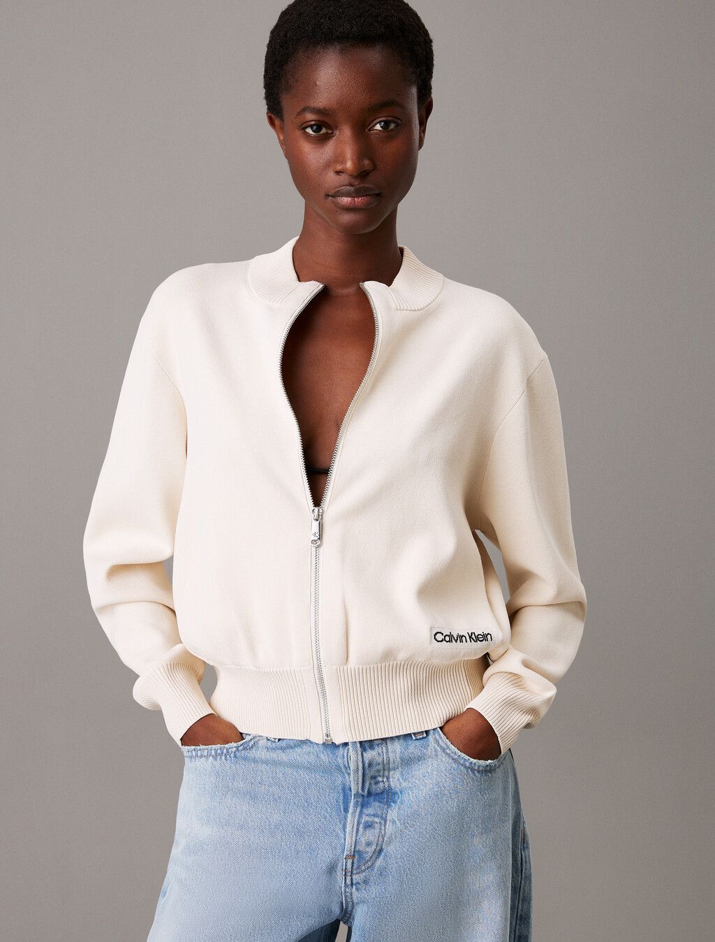 Calvin Klein - Áo khoác ấm CK nữ Milano Knit Bomber Jacket