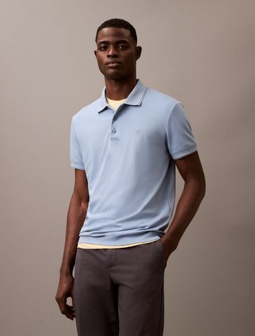 Calvin Klein - Áo polo tay ngắn CK nam Embossed Monogram Tipped Polo