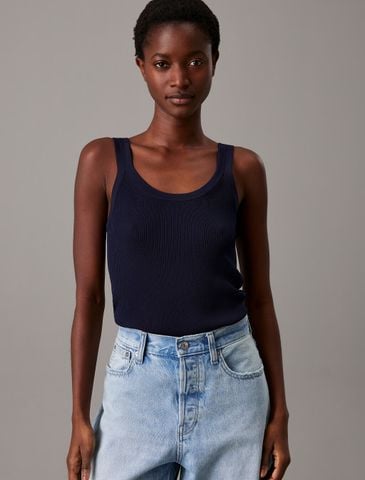 Calvin Klein - Áo ba lỗ dệt kim CK nữ Viscose Ribs Tank