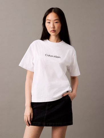 Calvin Klein - Áo thun thời trang CK nữ CK Relaxed Standard Logo Crew Tee
