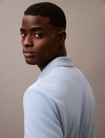 Calvin Klein - Áo polo tay ngắn CK nam Embossed Monogram Tipped Polo