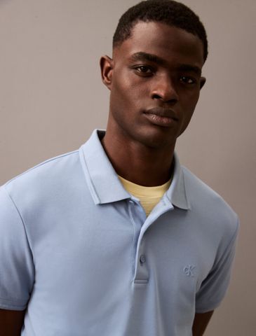 Calvin Klein - Áo polo tay ngắn CK nam Embossed Monogram Tipped Polo