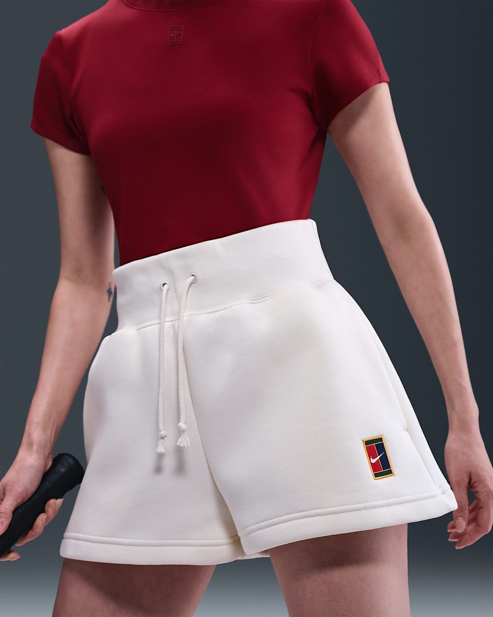 Nike - Quần ngắn thể thao Nữ NikeCourt Phoenix Fleece Women's High-Waisted Loose Shorts