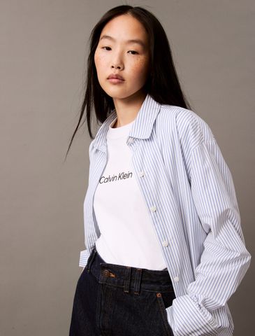 Calvin Klein - Áo thun thời trang CK nữ CK Relaxed Standard Logo Crew Tee