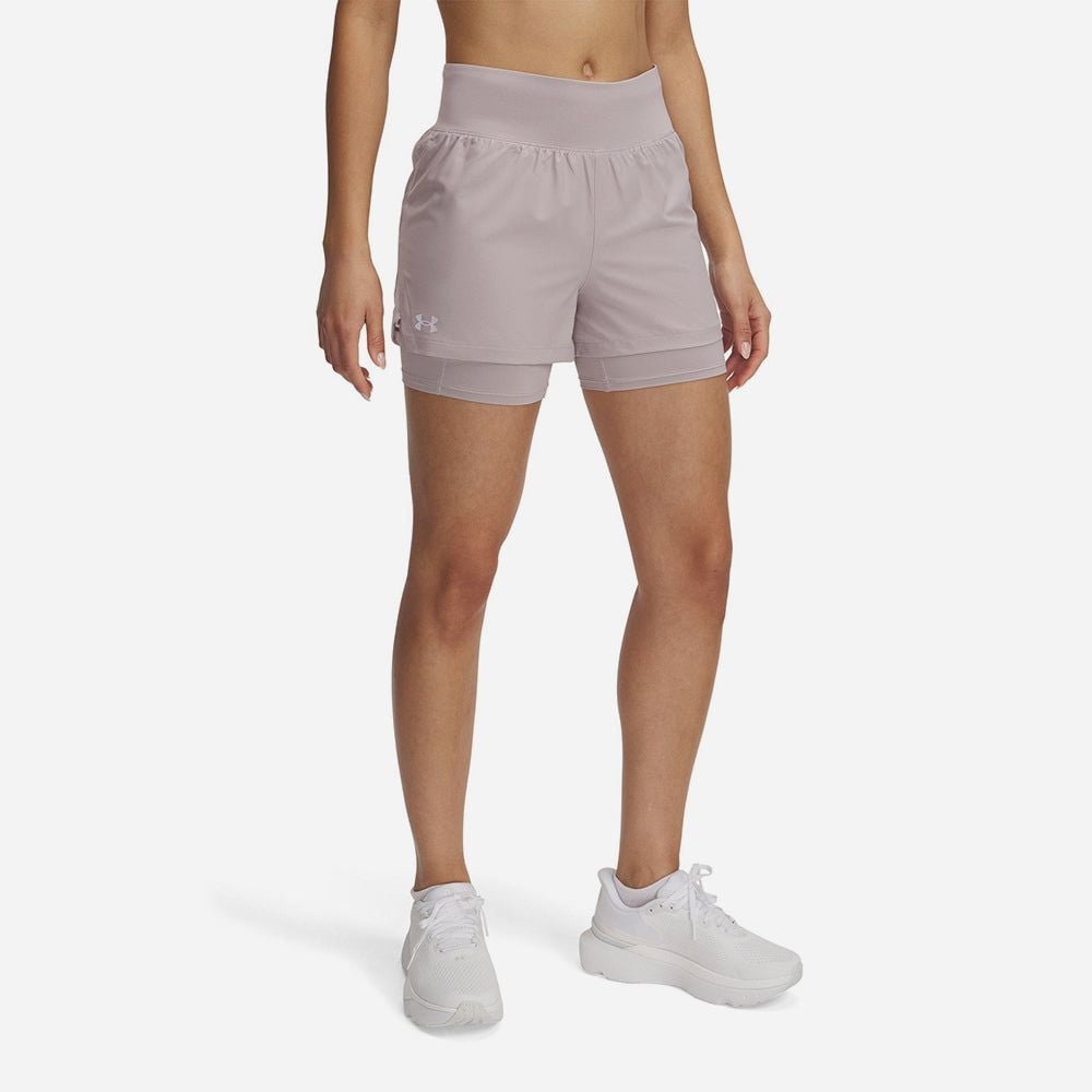 Under Armour - Quần ngắn ống ôm nữ Women's Under Armour Launch Pro 2-In-1 Shorts
