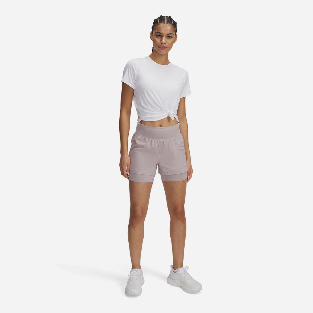 Under Armour - Quần ngắn ống ôm nữ Women's Under Armour Launch Pro 2-In-1 Shorts