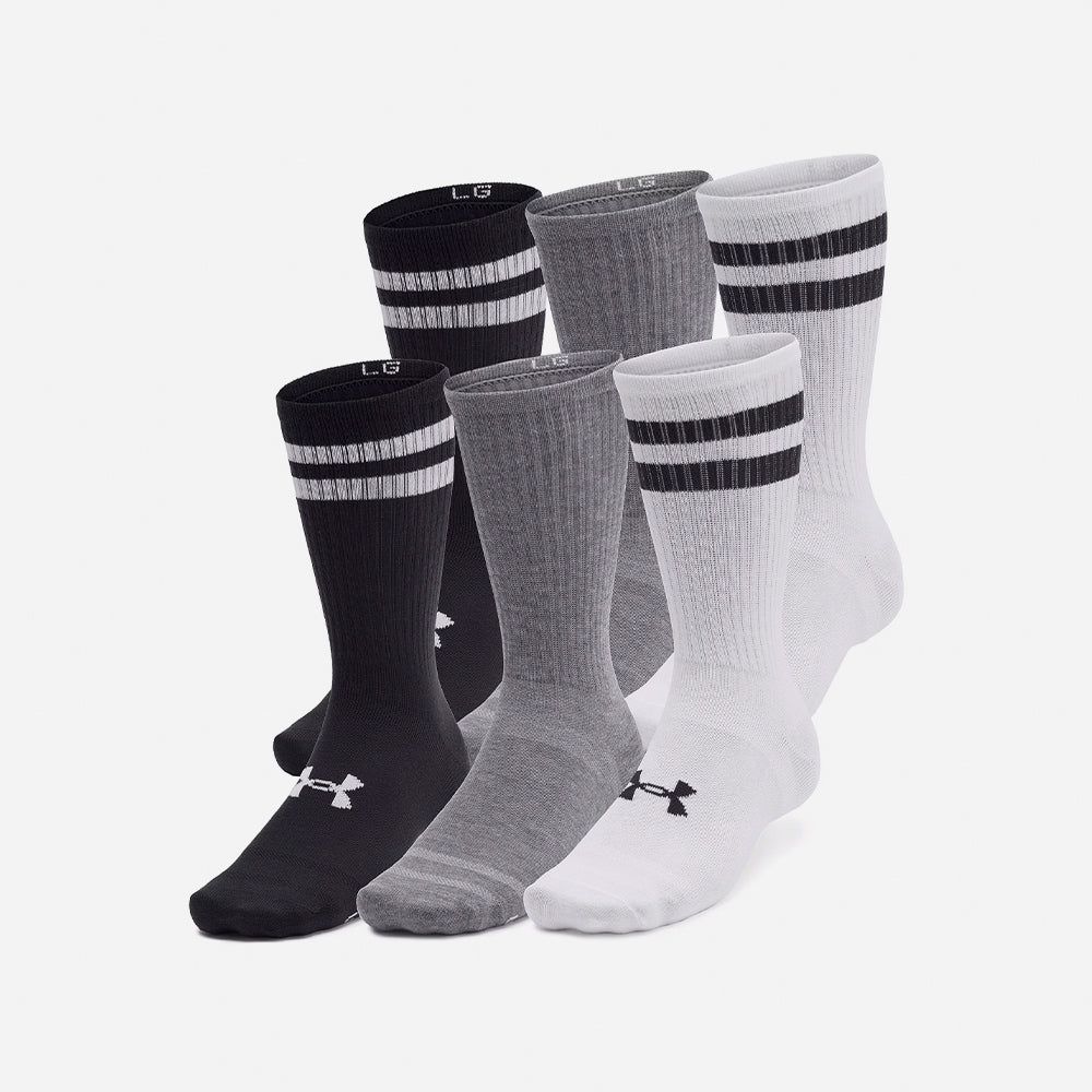Under Armour - Bộ sáu đôi Vớ tất cổ cao nam nữ Essential 6PK Lifestyle Socks
