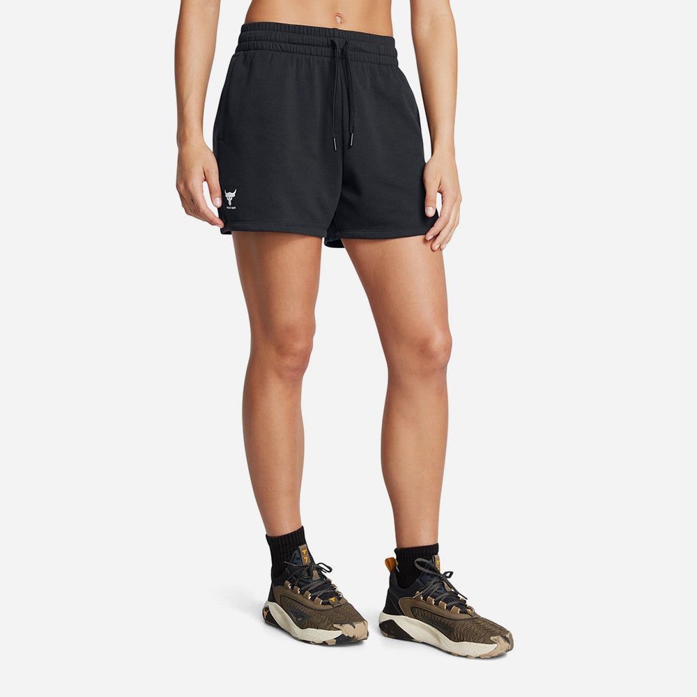 Under Armour - Quần ngắn thể thao Nữ Project Rock Terry Shorts - Black