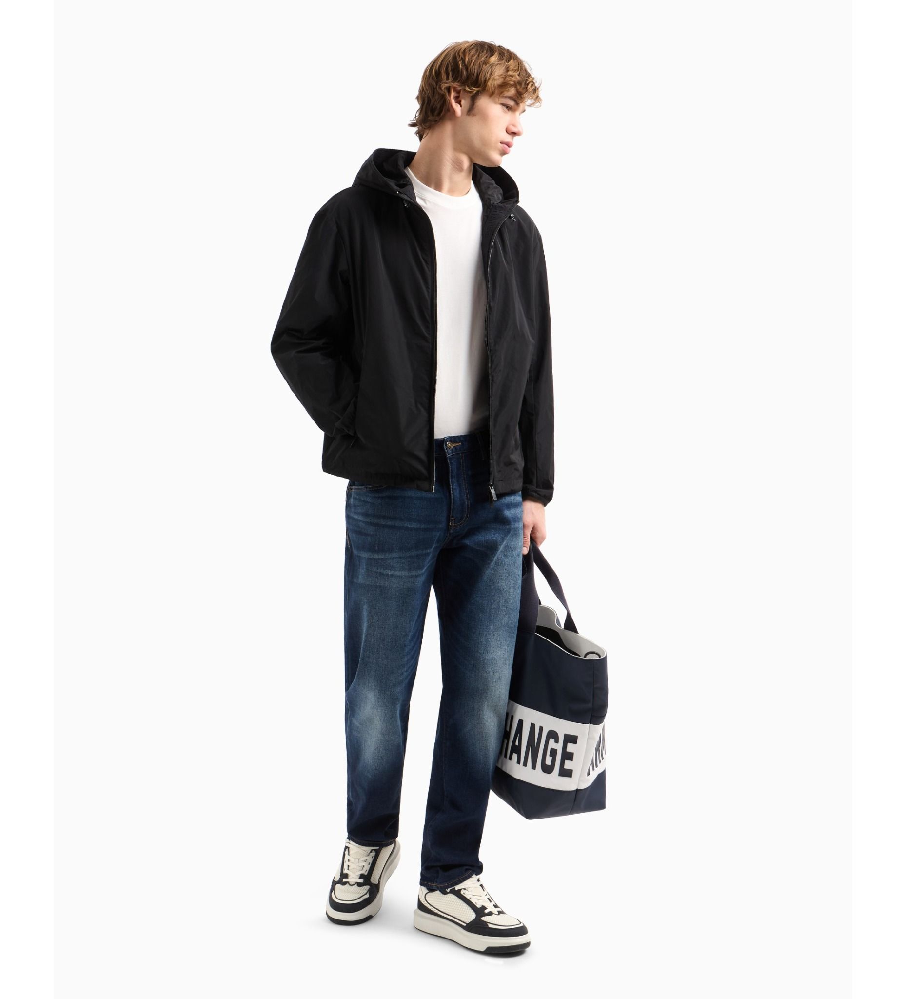 Armani Exchange - Áo khoác gió nam Aix Windbreaker black Blouson Jacket