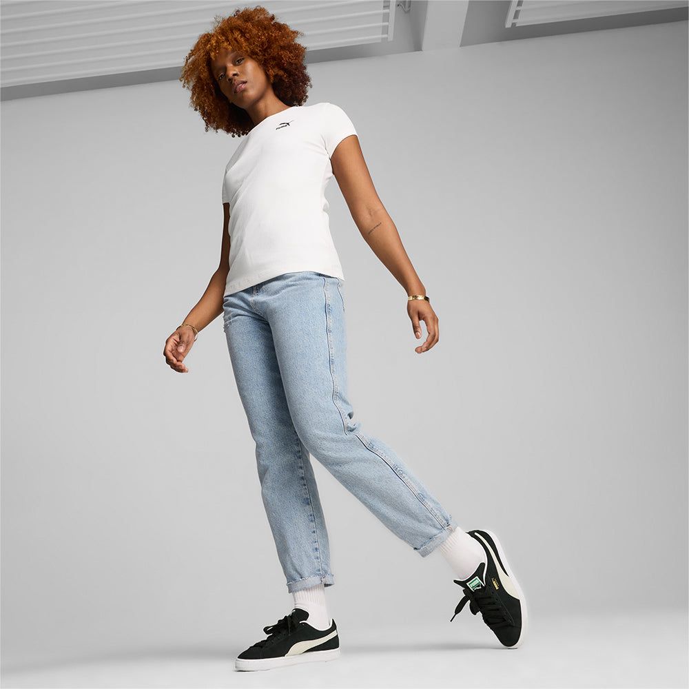 Puma - Áo thun nữ Classics Ribbed Slim Lifestyle Tee