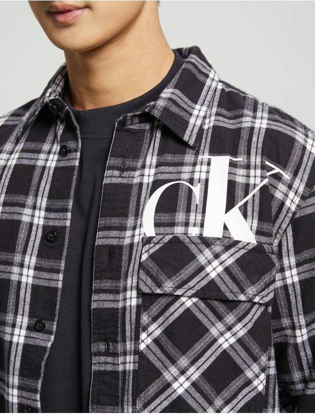 Calvin Klein - Áo sơ mi nam Cut Off Ck Check Shirt J3221987 – ULA Vietnam