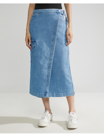 Calvin Klein - Váy nữ Wrapround Maxi Denim Skirt