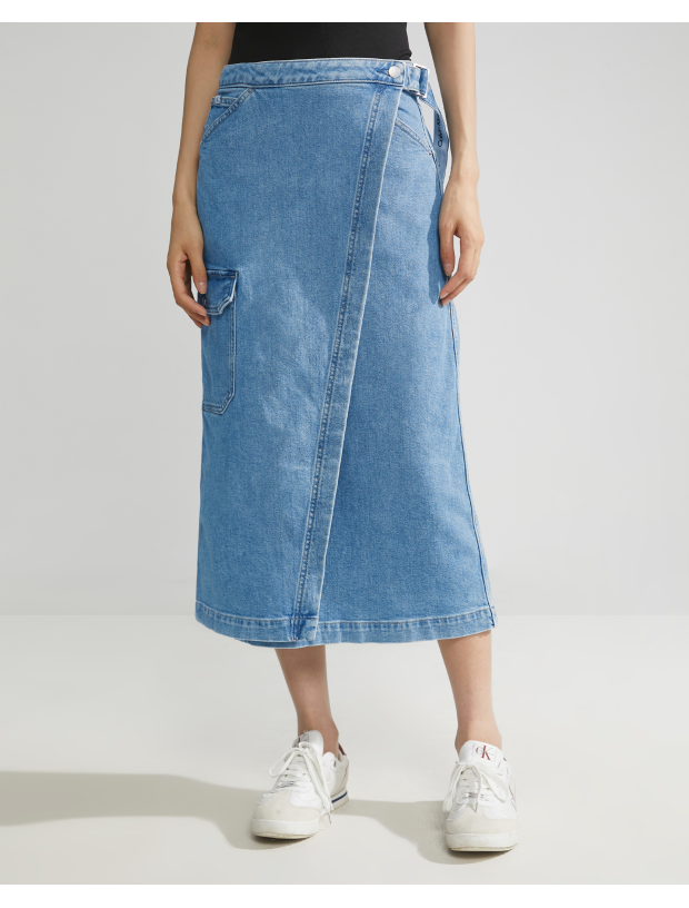 Calvin Klein - Váy nữ Wrapround Maxi Denim Skirt