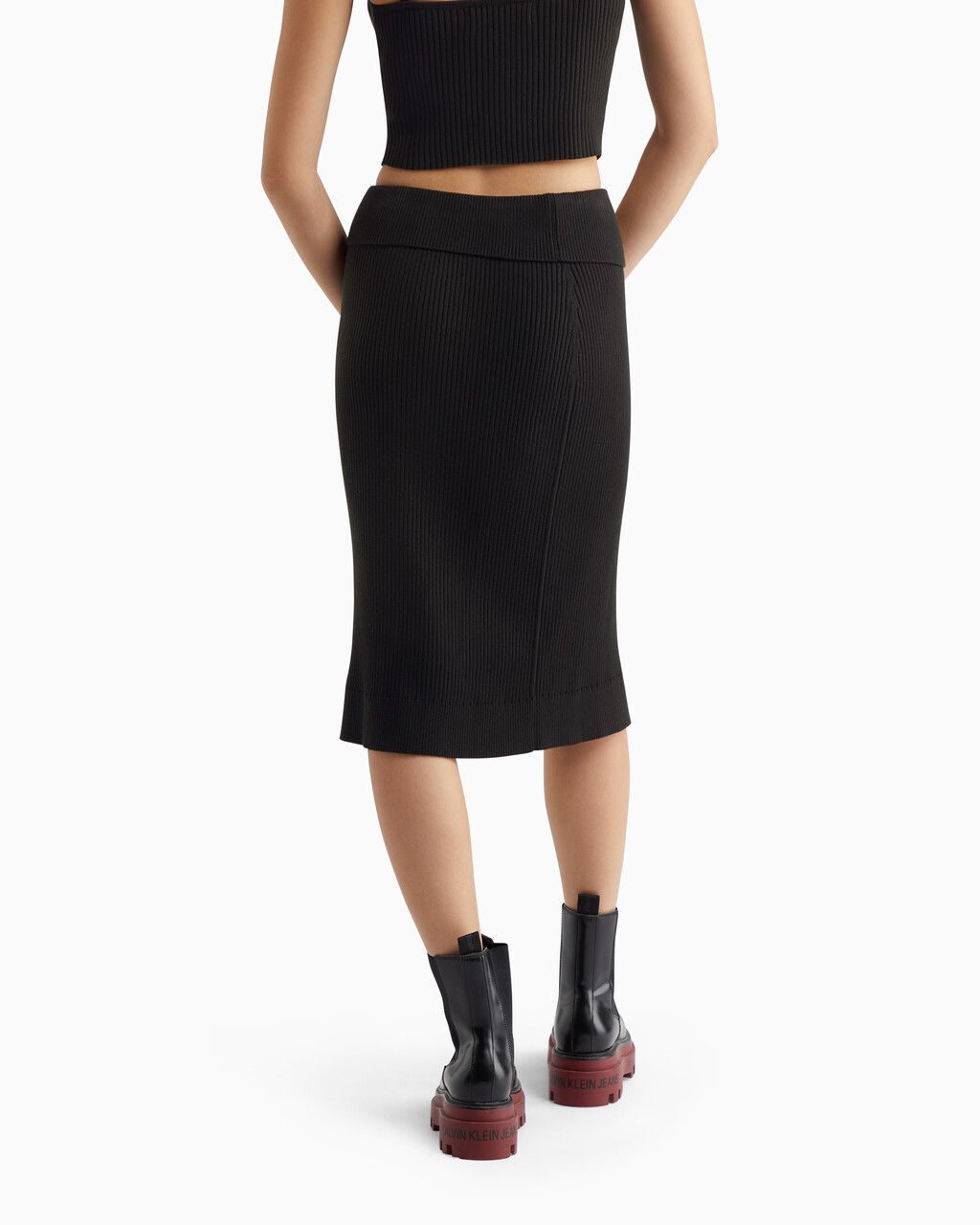 Calvin Klein - Váy CK nữ Fold Over Rib Knit Skirt