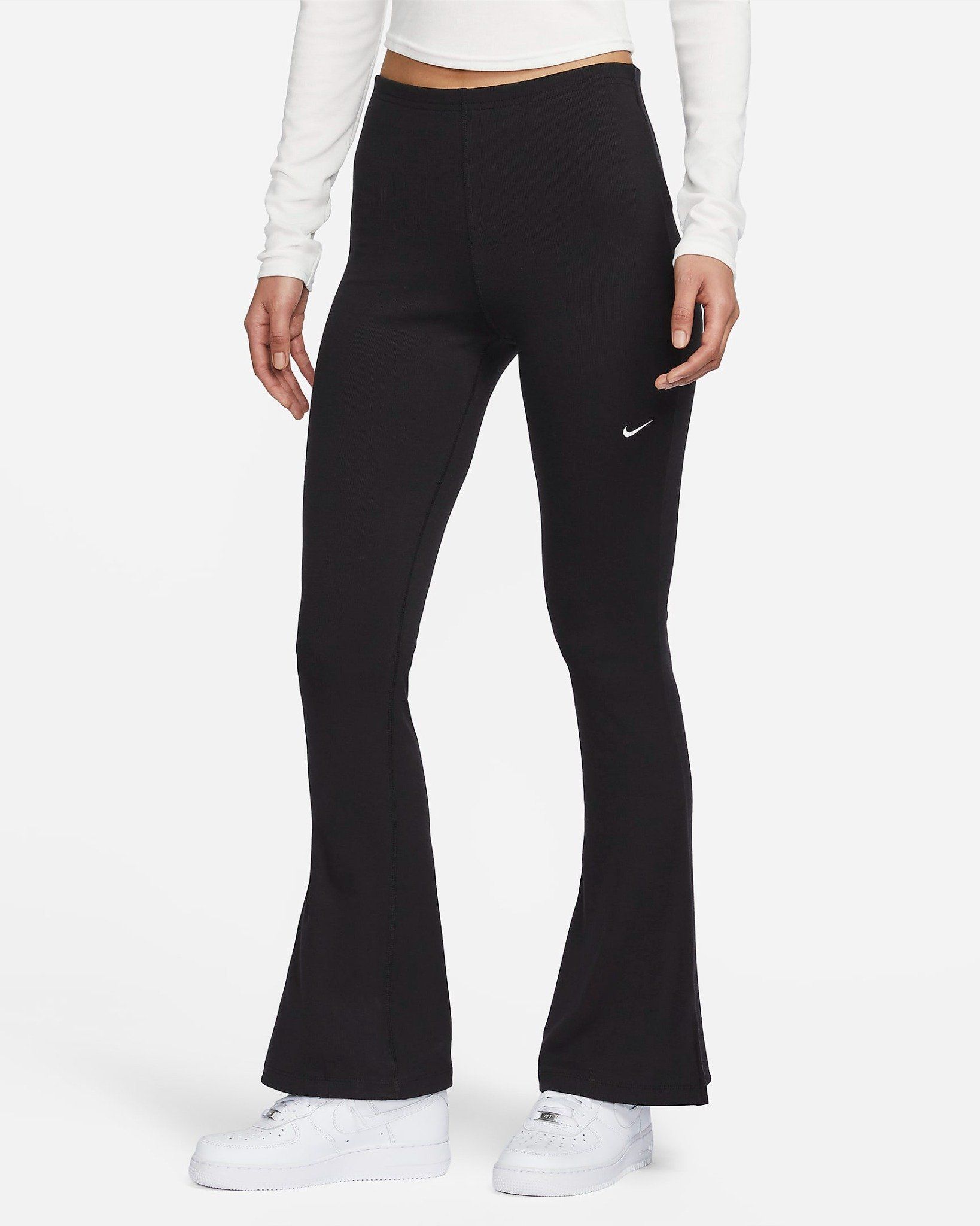 Nike - Quần Dài Thể Thao Nữ Chill Knit Women'S Tight Mini-Rib Flared Leggings