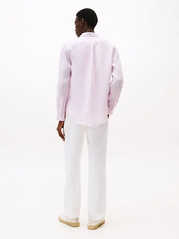 Tommy Hilfiger - Áo sơ mi tay dài nam Regular Fit Stripe Linen Shirt