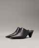 Calvin Klein - Giày cao gót CK nữ Leather Cone Heel Mules