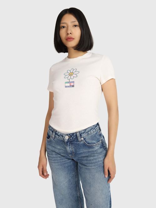 Tommy Hilfiger - Áo thun tay ngắn nữ Premium Slim Logo 2 Tee