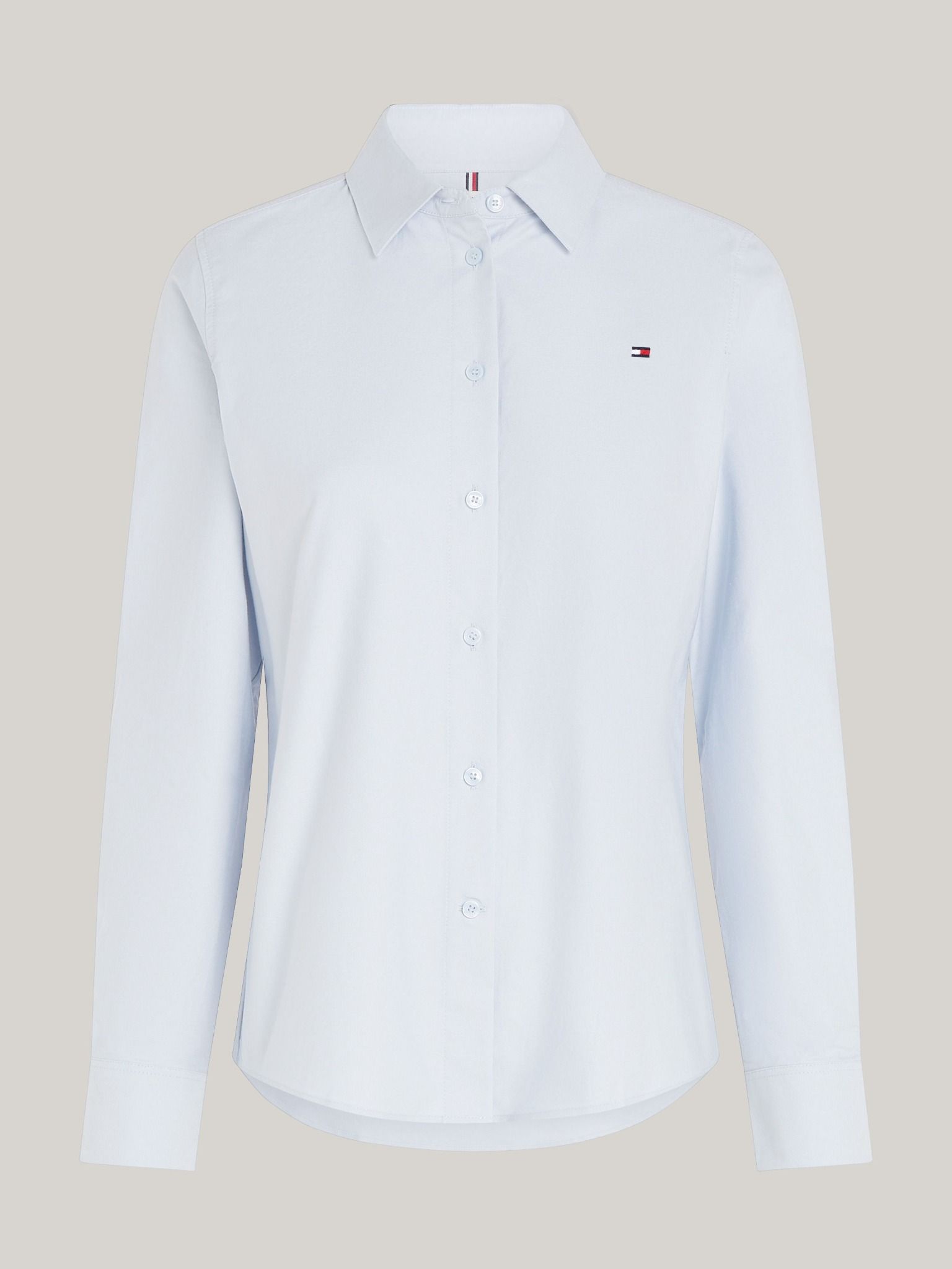 Tommy Hilfiger - Áo sơ mi tay dài nữ Flag Embroidery Regular Fit Oxford Shirt