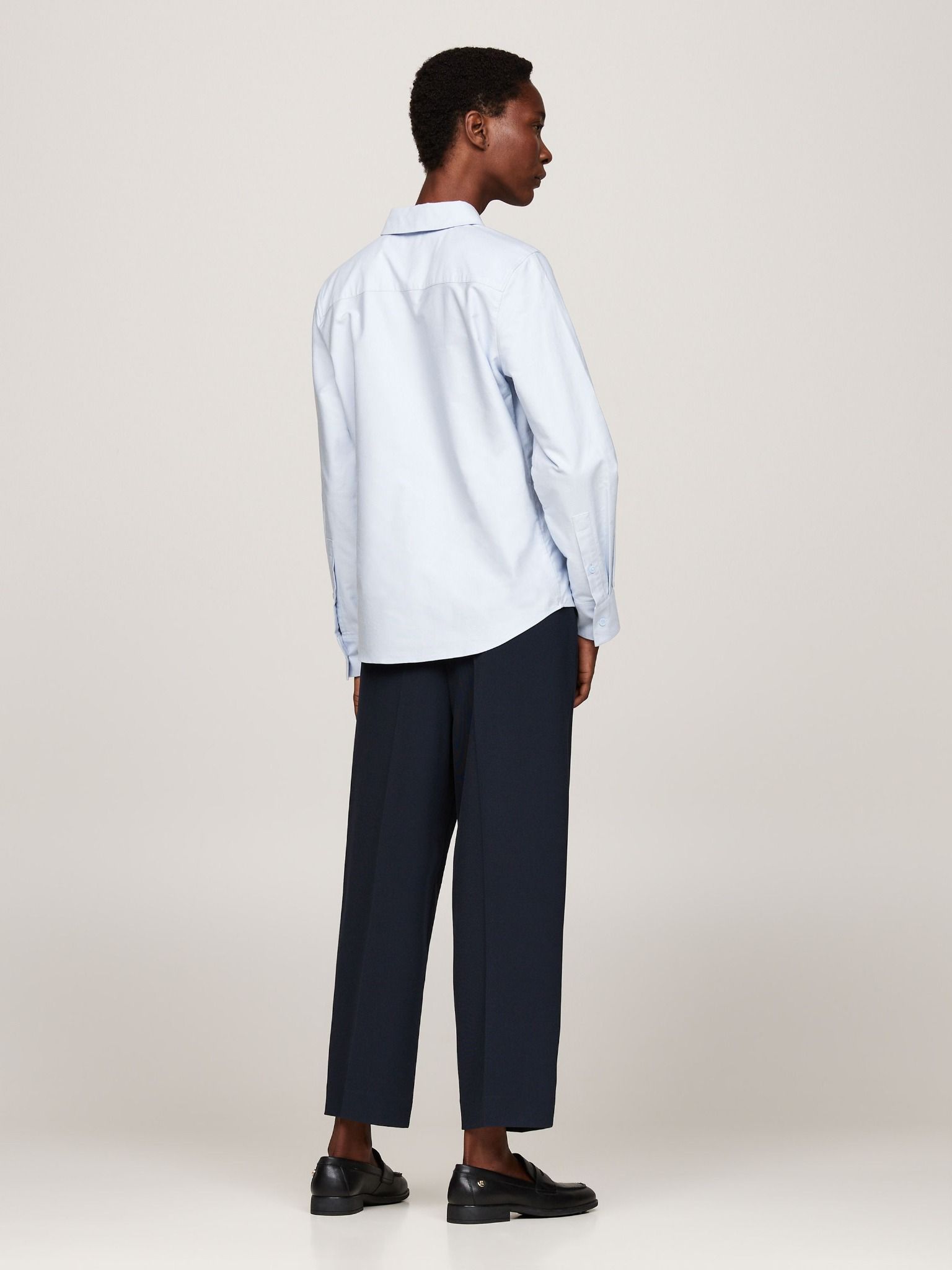 Tommy Hilfiger - Áo sơ mi tay dài nữ Flag Embroidery Regular Fit Oxford Shirt
