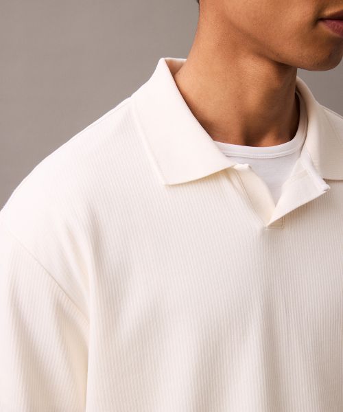 Calvin Klein - Áo polo tay ngắn nam CK Drop Needle Ribbed Polo Shirt