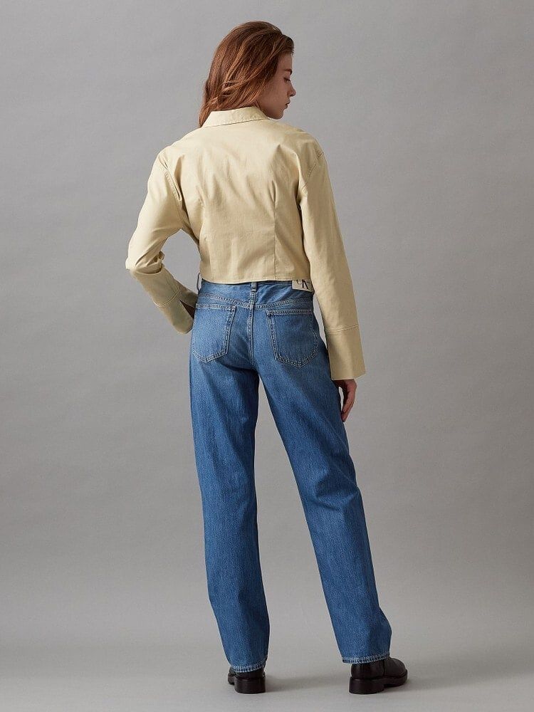 Calvin Klein - Áo sơ mi tay dài CK nữ Zipped Cotton Long Sleeve Top