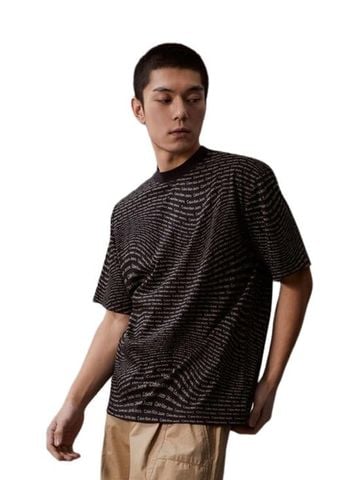 Calvin Klein - Áo phông tay ngắn nam Warp Logo Premium Tee