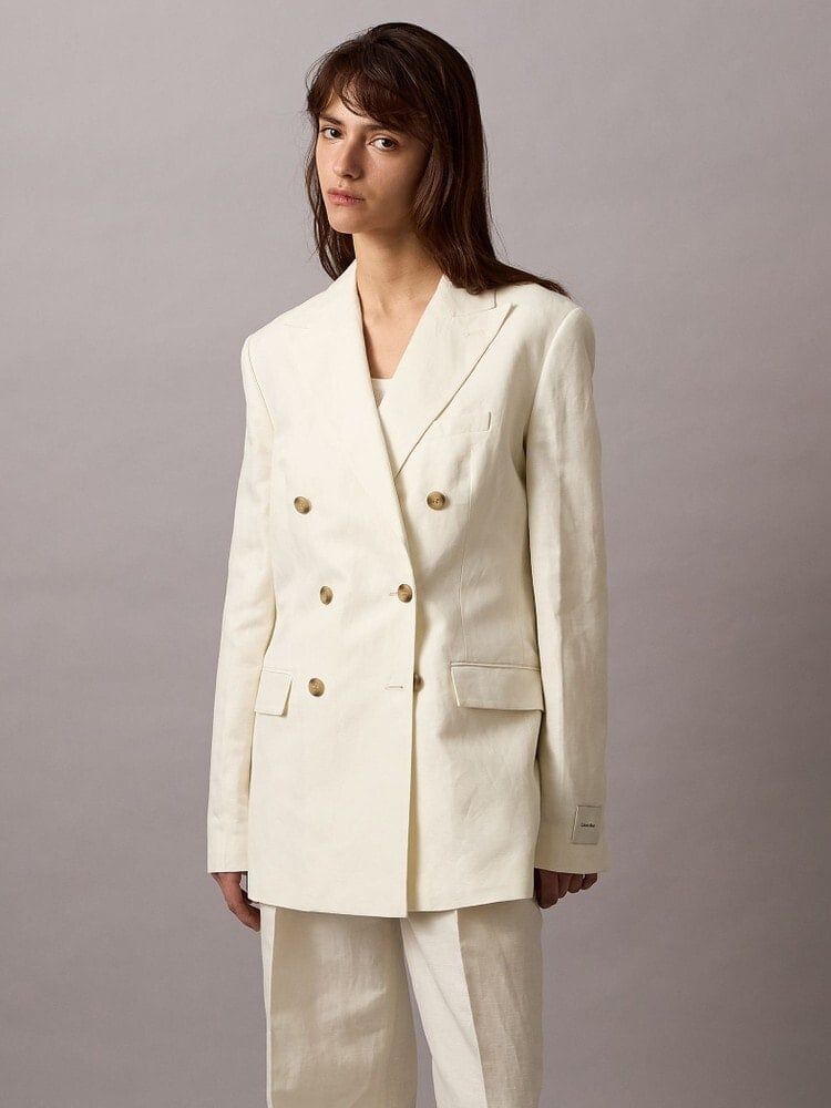 Calvin Klein - Áo vest CK nữ Relaxed Linen Blend Blazer