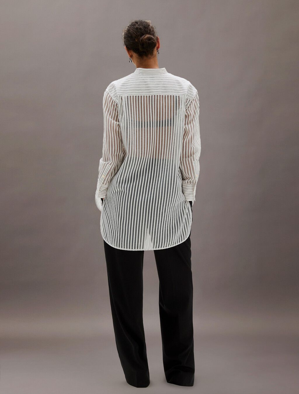 Calvin Klein - Áo sơ mi CK nữ Jacquard Stripe Popover Shirt