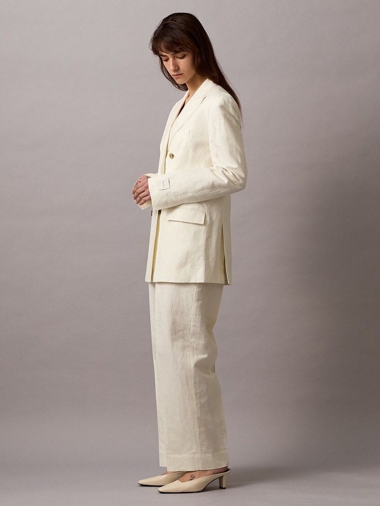 Calvin Klein - Áo vest CK nữ Relaxed Linen Blend Blazer